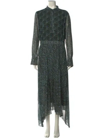 Pre-owned Altuzarra Floral Print Long Dress In Green