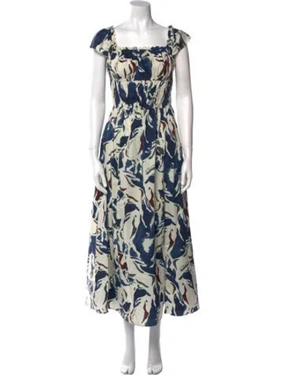 Pre-owned Altuzarra Floral Print Long Dress In Multi