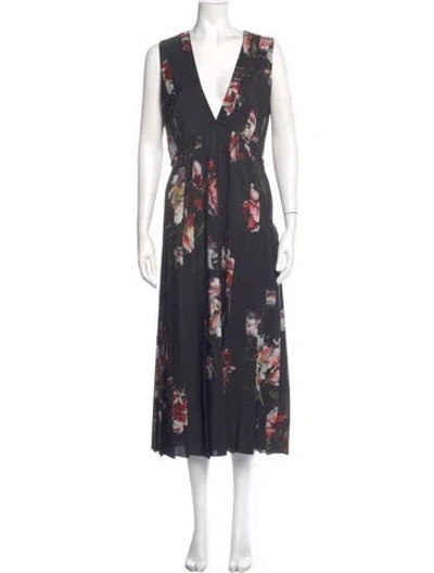 Pre-owned Altuzarra Floral Print Long Dress In Multi