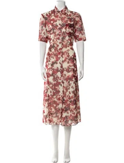 Pre-owned Altuzarra Floral Print Long Dress In Neutral