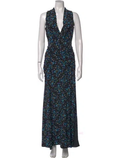 Pre-owned Altuzarra Floral Print Long Dress In Neutral