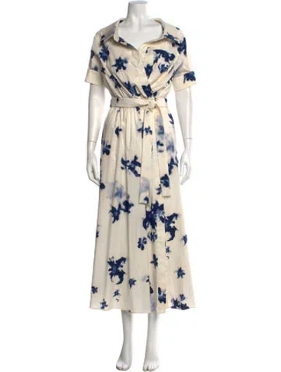 Pre-owned Altuzarra Floral Print Long Dress In Neutral
