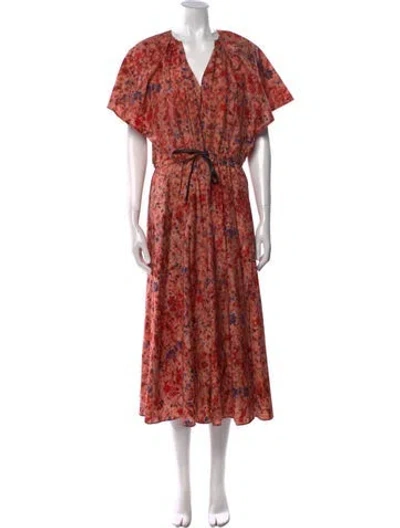 Pre-owned Altuzarra Floral Print Long Dress In Pink