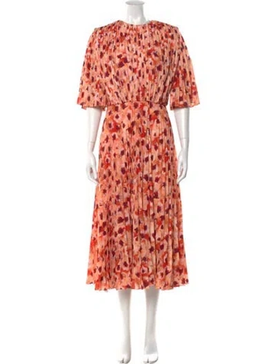 Pre-owned Altuzarra Floral Print Long Dress W/ Tags In Orange