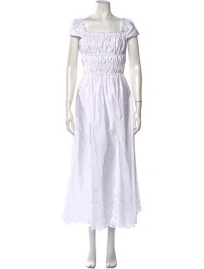 Pre-owned Altuzarra Floral Print Long Dress In White
