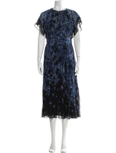 Pre-owned Altuzarra Floral Print Midi Length Dress In Black