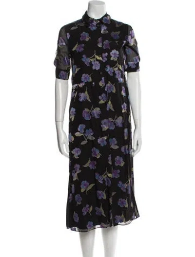 Pre-owned Altuzarra Floral Print Midi Length Dress In Blue