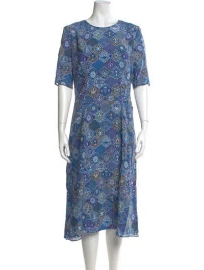 Pre-owned Altuzarra Floral Print Midi Length Dress In Blue