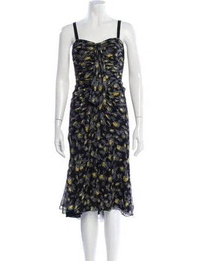Pre-owned Altuzarra Floral Print Midi Length Dress In Blue