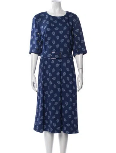 Pre-owned Altuzarra Floral Print Midi Length Dress In Blue