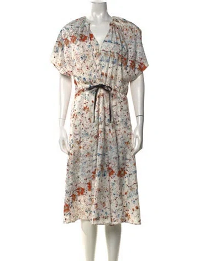 Pre-owned Altuzarra Floral Print Midi Length Dress In Grey