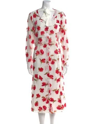 Pre-owned Altuzarra Floral Print Midi Length Dress In Multi