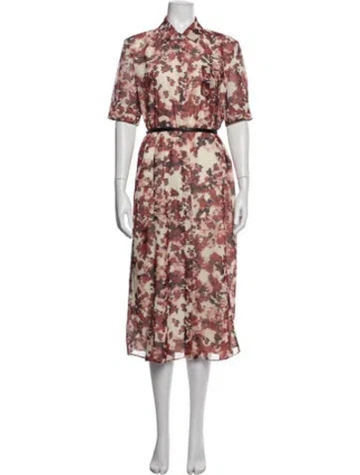 Pre-owned Altuzarra Floral Print Midi Length Dress In Neutral