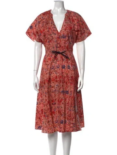 Pre-owned Altuzarra Floral Print Midi Length Dress In Pink