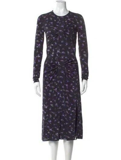 Pre-owned Altuzarra Floral Print Midi Length Dress In Purple