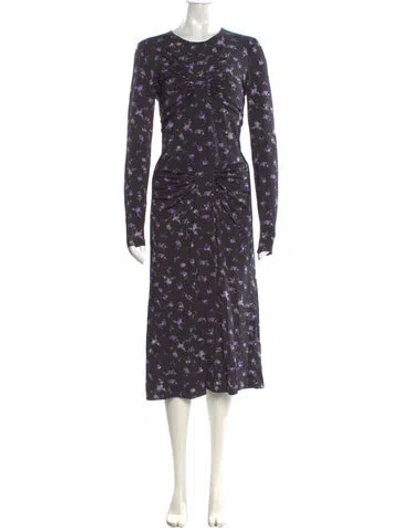 Pre-owned Altuzarra Floral Print Midi Length Dress In Purple