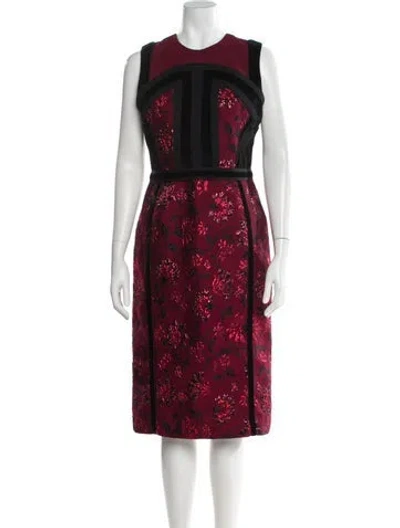 Pre-owned Altuzarra Floral Print Midi Length Dress In Red