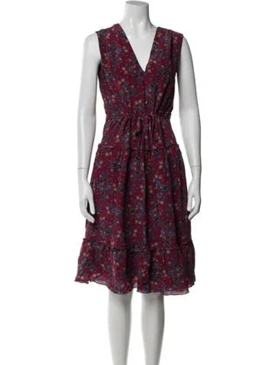 Pre-owned Altuzarra Floral Print Midi Length Dress In Red