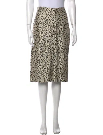 Pre-owned Altuzarra Floral Print Midi Length Skirt In Black/neutrals