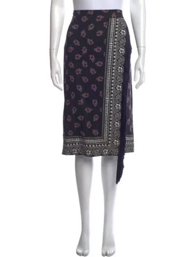 Pre-owned Altuzarra Floral Print Midi Length Skirt In Blue