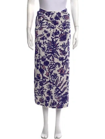 Pre-owned Altuzarra Floral Print Midi Length Skirt In Purple