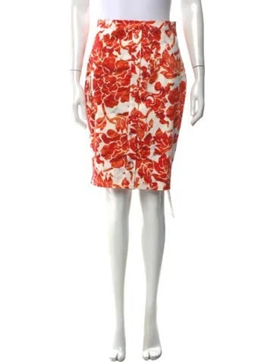 Pre-owned Altuzarra Floral Print Midi Length Skirt In Red