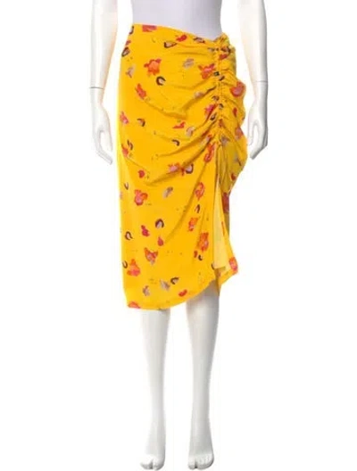 Pre-owned Altuzarra Floral Print Midi Length Skirt In Yellow