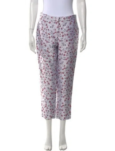 Pre-owned Altuzarra Floral Print Straight Leg Pants In Gray