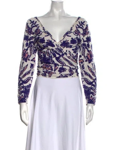 Pre-owned Altuzarra Floral Print V-neck Sweater In Multicolor