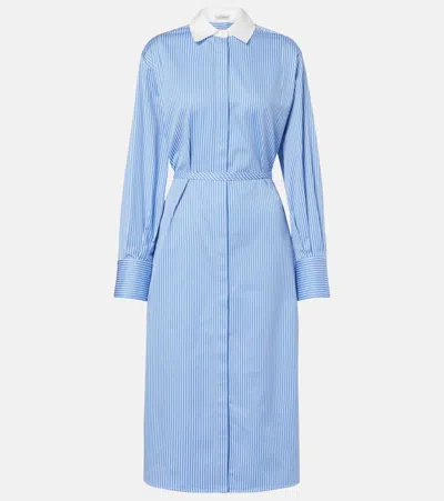 Altuzarra Floyd Pinstripe Cotton Poplin Shirt Dress In Blue