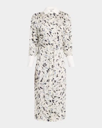 Altuzarra Floyd Printed Midi Shirtdress In White