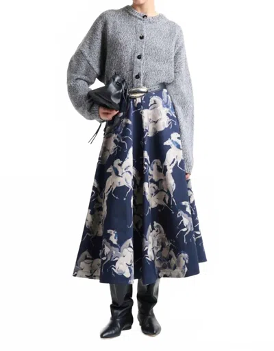 Altuzarra Fonzi Cropped Sweater In Grey Mel In Multi