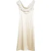 Altuzarra Fragolina Draped Broderie Anglaise-paneled Silk-satin Midi Dress In Tapioca