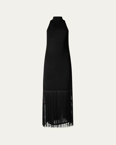 Altuzarra Fringe High-neck Dress In Black