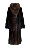 Altuzarra Geoff Shearling-trimmed Leather Coat In Black