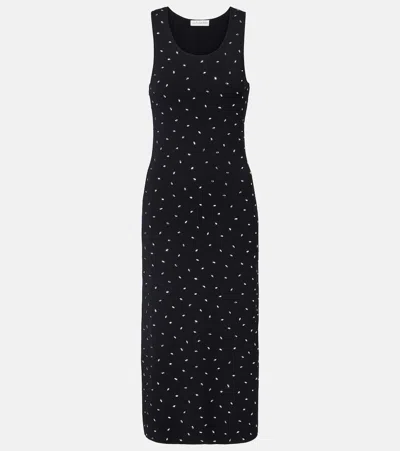 Altuzarra Geordie Embellished Jersey Midi Dress In Black