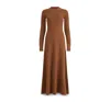 Altuzarra Gia Long-sleeve Wool-cashmere Rib Maxi Dress In Brown