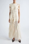Altuzarra Gigi Semisheer Ruffle Silk Maxi Dress In White