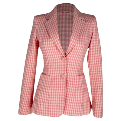 Pre-owned Altuzarra Gingham Blazer In Pink Cotton