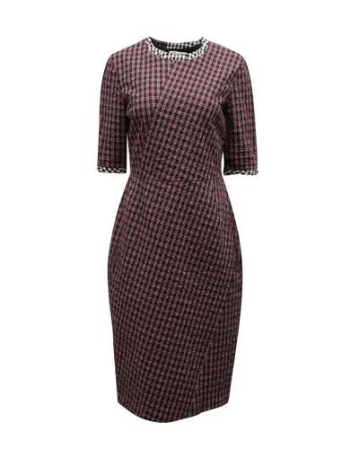 Pre-owned Altuzarra Gingham Crew Neck Dress In Multicolor Cotton
