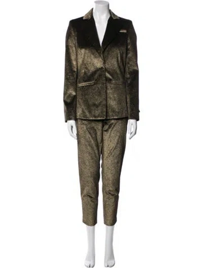 Pre-owned Altuzarra Glitter Accents Pantsuit In Gold