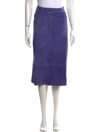 Pre-owned Altuzarra Goat Leather Midi Length Skirt In Purple