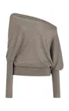 Altuzarra Grainge Cashmere Off-shoulder Sweater In Grey