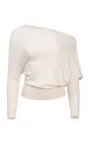 Altuzarra Grainge Off-shoulder Cashmere Sweater In White