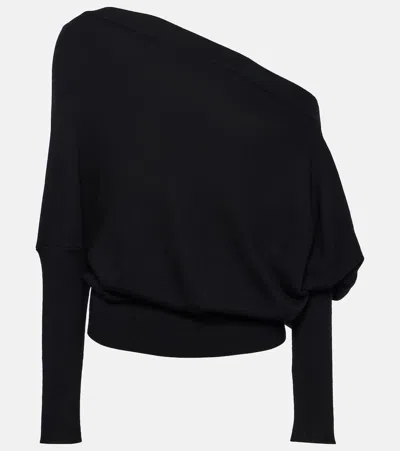 Altuzarra Grainge Off-shoulder Cashmere Sweater In Black