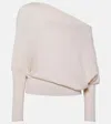 Altuzarra Grainge Off-shoulder Cashmere Sweater In Ivory