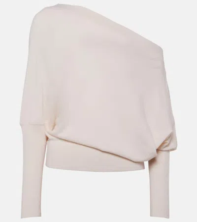 Altuzarra Grainge Off-shoulder Cashmere Jumper In Weiss