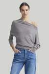 Altuzarra Grainge Cashmere Off-shoulder Sweater In Marble Melange