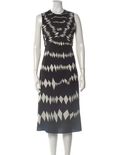 Pre-owned Altuzarra Graphic Print Midi Length Dress In Black