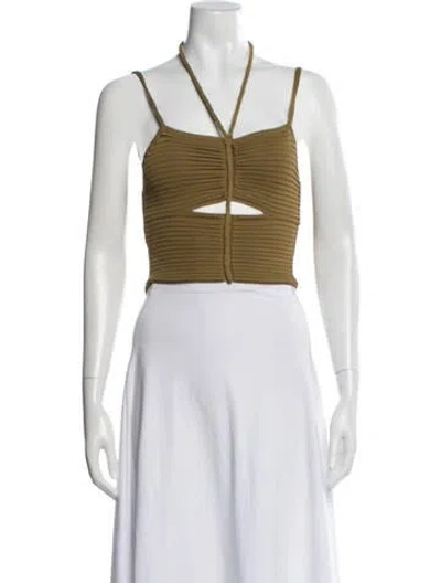 Pre-owned Altuzarra Halterneck Sleeveless Crop Top In Multi
